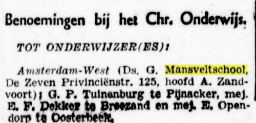 Bericht in De Standaard van 30-10-1941 (met spelfout: Privincënstraat moet uiteraard Provinciënstraat zijn). Bron: www.delpher.nl 