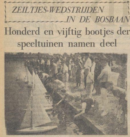 De wedstrijden op de Bosbaan kenden een lange traditie, zoals dit krantenartikel uit 1952 laat zien. Bron: De Waarheid, 19-5-1952 