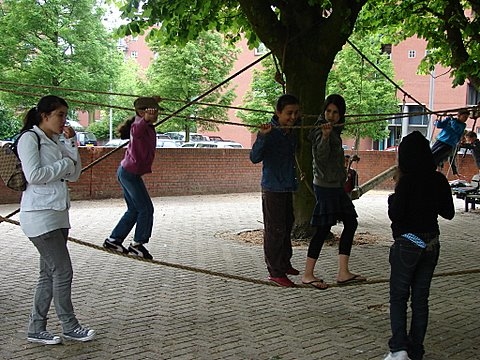 Goed je evenwicht bewaren ... Foto: Annick van Ommeren-Marquer, 25 mei 2008 