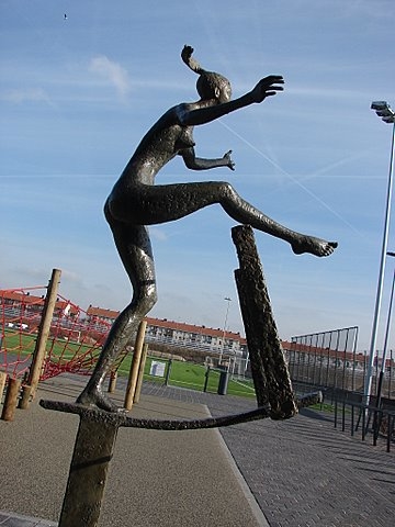 Prachtige bronsbeeld, een echte sprong naar de toekomst! Foto: Annick van Ommeren-Marquer, 25 februari 2008 