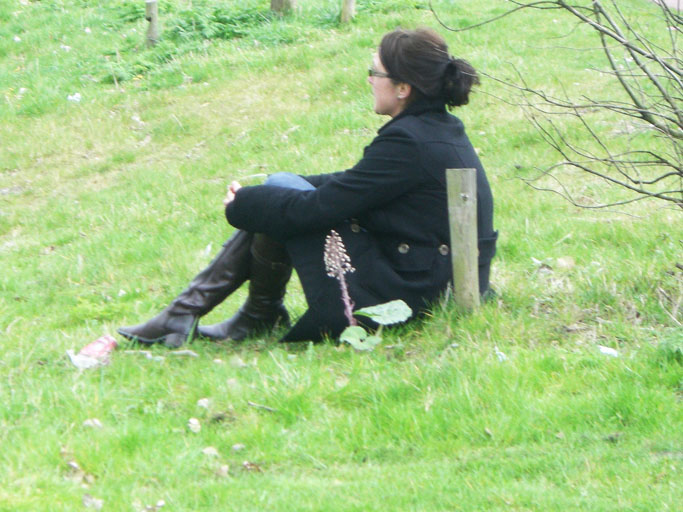 Juf Mol op haar favoriete plek. Foto: 2 april 2008 