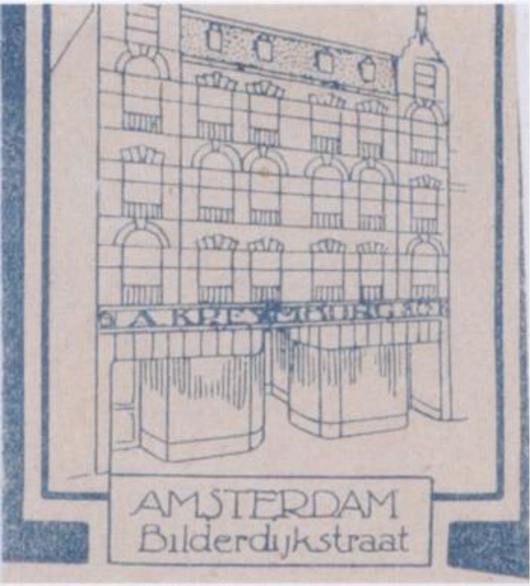 Kreymborg & Co, Bilderdijkstraat 158-162 wie, wat, wanneer, waar Foto: Beeldbank van het Stadsarchief van de gemeente Amsterdam, collectie prenten 