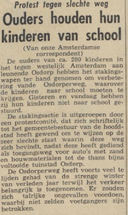 Ouders houden kinderen thuis Bron: Dagblad van het Noorden, 29-10-1963, te vinden op www.delpher.nl 