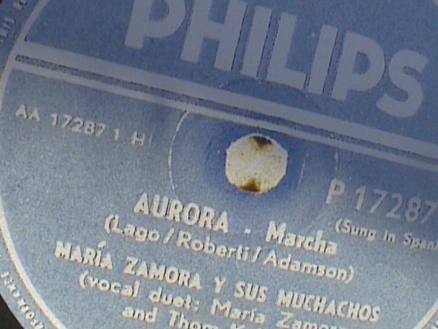 Etiket van een grammofoonplaat met Maria Zamora  