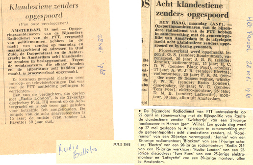 Krantenknipsels over piraten Uit archief van Hans Knot van MediaPages 