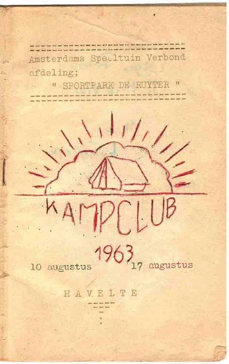 Voorbeeld van een kampboekje voor een zomerkamp wie, wat, wanneer, waar Collectie: Olga van Roode - Peterson 